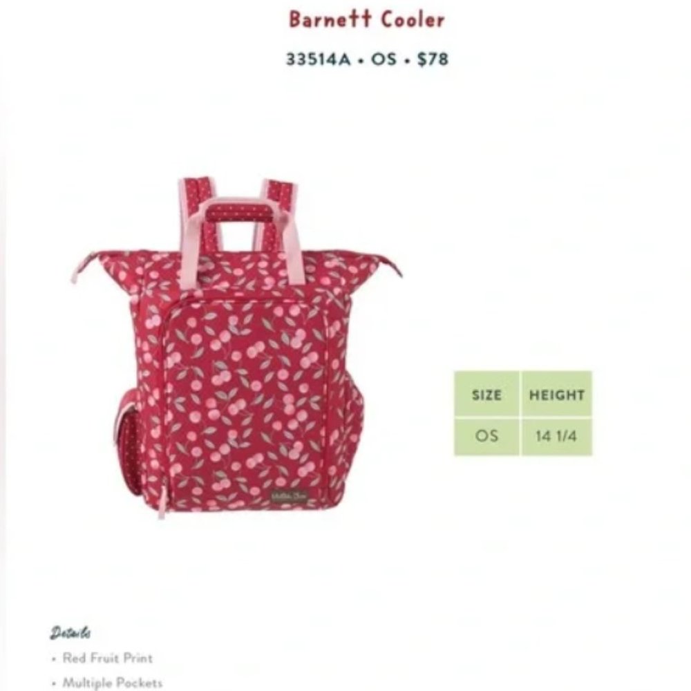 Matilda Jane Cherry backpack cooler